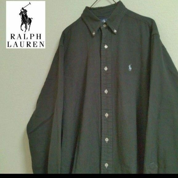 【希少ブラック】 RALPH LAUREN ラルフローレン　ポニーロゴ刺繍 90S 　BDシャツ