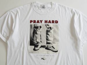 90s 00s フォトプリント tシャツ pray hard ヴィンテージ 70s 80s jerzees hanes アメリカ製 USA製 fruit of the loom 白T 半袖
