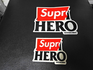 14SS Supreme x ANTIHERO Box Logo Sticker Set ボックスロゴ ステッカー 2枚 セット アンタイヒーロー アーカイブ 新品未使用 赤