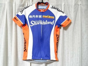 希少 日本製 VALETTE バレット TEAM Sharkisland 梅丹本舗 Meitan サイクルジャージ 半袖 自転車 ロードバイク Mサイズ