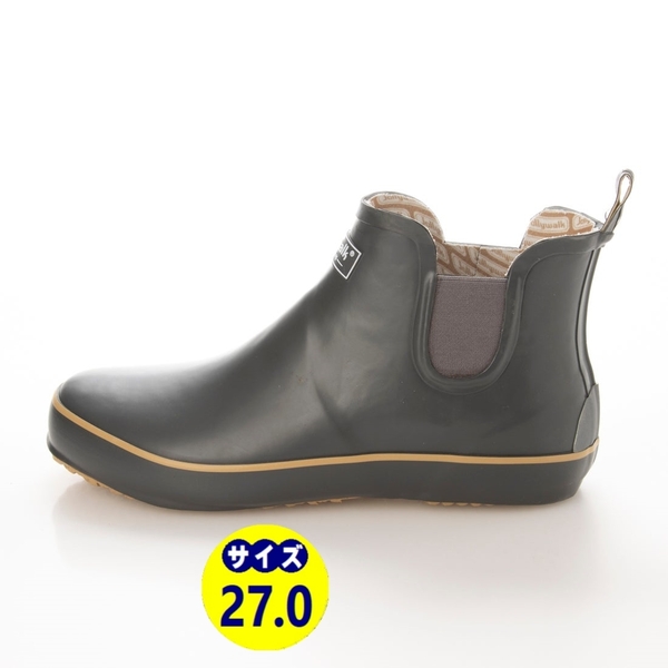 メンズレインブーツ　レインシューズ　長靴　雨靴　天然ゴム素材　新品『20088-GRY-270』27.0cm　在庫一掃セール