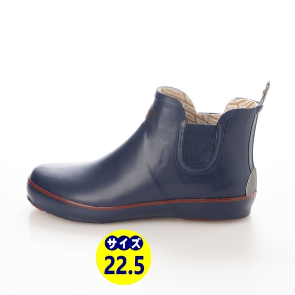 レディースレインブーツ　レインシューズ　長靴　雨靴　天然ゴム素材　新品『20088-NAV-225』22.5cm　在庫一掃セール