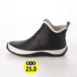 メンズレインブーツ　レインシューズ　長靴　雨靴　天然ゴム素材　新品『20089-blk-wht-250』25.0cm　在庫一掃セール