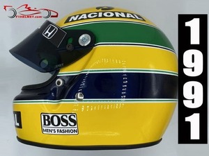 f1helmet 海外 高品質　送料込み　アイルトン・セナ 1991 HELMET ヘルメット　 F1　等身大サイズ　　レプリカ　高品質 サイズ各種