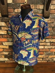 E774 men's shirt WACKO MARIAaro is stylish ko-te pattern RUDE RUDO popular short sleeves rayon blue Hawaiian / M postage 520 jpy 