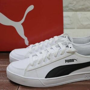 新品 27㎝ PUMA プーマ PUMA SMASH V2 VULC SL メンズ スニーカー ユニセックス ホワイト ブラック 通学 通勤 運動靴の画像1
