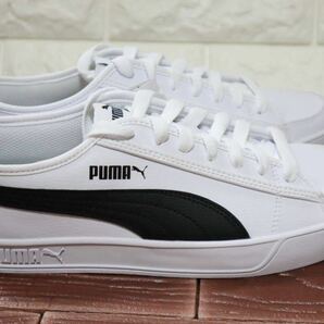新品 27㎝ PUMA プーマ PUMA SMASH V2 VULC SL メンズ スニーカー ユニセックス ホワイト ブラック 通学 通勤 運動靴の画像6
