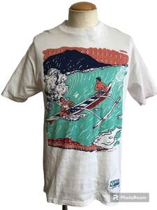 1990's ビンテージ USA製 DISCUS ウクレレクロージング Tシャツ M ホワイト シングルステッチ サーフ xpv