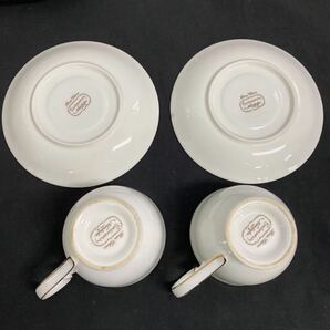 ◆中古 Noritake/ノリタケ お皿セット コンテンポラリー 白無地 金縁 グリーンライン 大皿 プレート 小皿 カップ＆ソーサー 洋食器 102-10の画像4