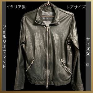 【人気】GIORGIOBRATOジョルジオブラッド　レザーブルゾン　BK ブラック　黒　50 XL