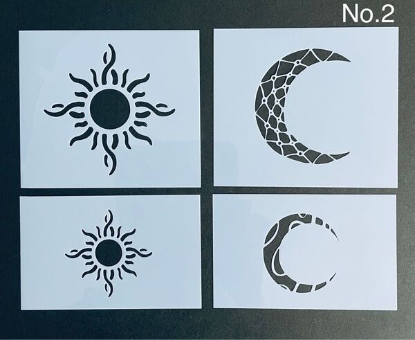 ステンシルシート 月 太陽 No.2