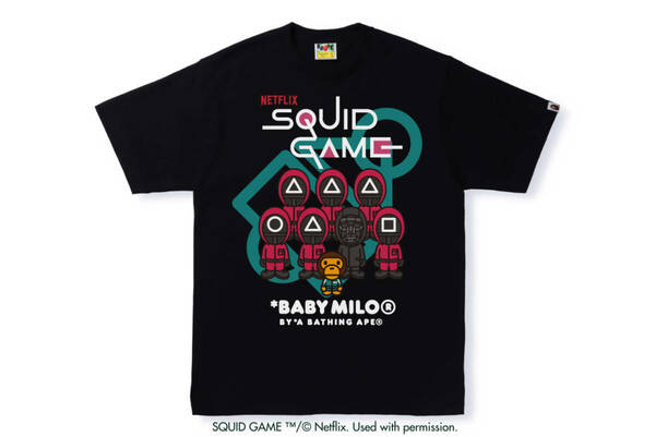 【新品】SQUID GAME X BAPE BABY MILO TEE BLACK イカゲーム