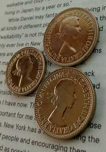 1953年 3コインセットシックスペンス & シリング イギリス 英国コイン 美品です綺麗にポリッシュされていてピカピカのコインです
