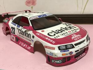 送料無料 1/8 タミヤ 日産 スカイライン GT-R R33 クラリオン レーシングカー ラジコンボディ　TAMIYA NISSAN SKYLINE clarion RACING CAR