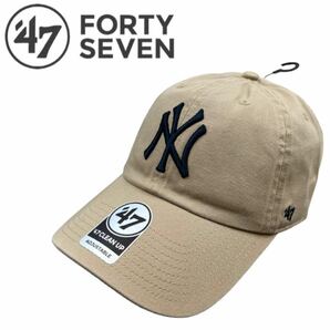フォーティーセブン ブランド キャップ 帽子 RGW17GWS コットン素材 ヤンキース クリーンナップ カーキ×ブラック 47BRAND CLEAN UP 新品
