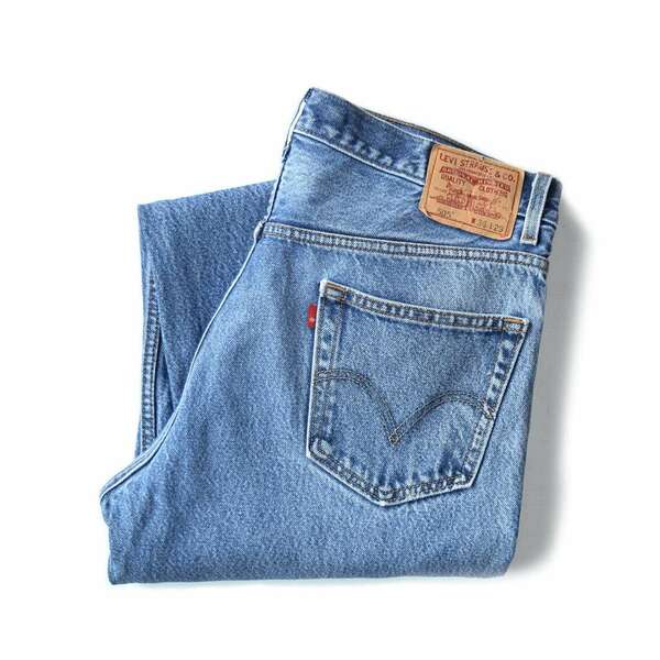 【送料無料】リーバイス 505 ストレート ジーンズ デニムパンツ ジッパー W36.5相当 Levis ジーパン アメカジ 古着 @EA0210