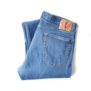 【送料無料】リーバイス 505 ストレート ジーンズ デニムパンツ ジッパー ストレッチ W37相当 Levis ジーパン アメカジ 古着 @EA0211