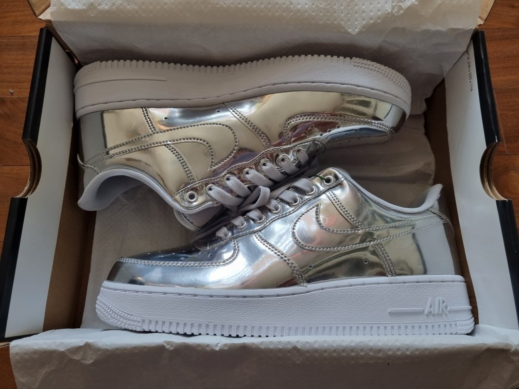 NIKE W AIR FORCE 1 SP CHROME/METALLIC SILVER-WHITE US9 27cm 新品