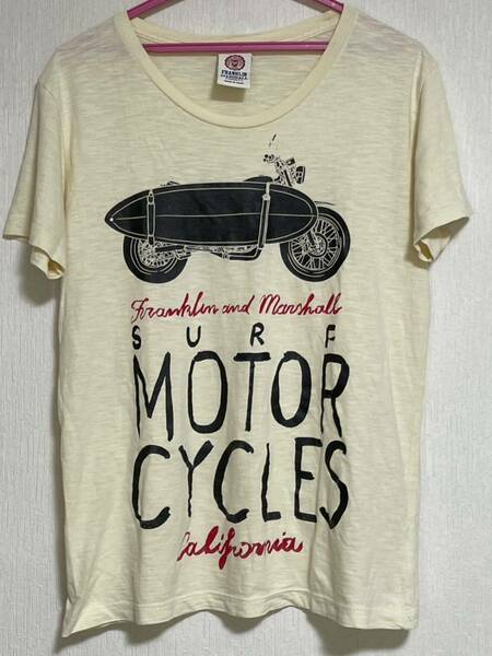 FRANKLIN&MARSHALL フランクリンマーシャル SURF MOTOR CYCLES クラックプリント半袖Tシャツ