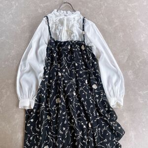 used レトロ 花柄 キャミ ワンピース 古着 ヴィンテージ vintage