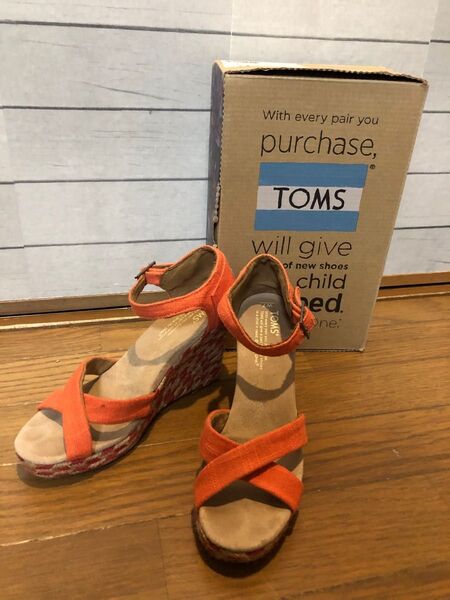 TOMS トムズ　ジュート　ウェッジソールサンダル