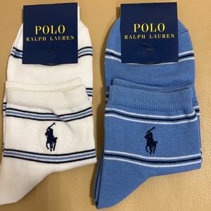 新品　女性　 POLO RALPH LAUREN 　 ポロラルフローレン　綿混ソックス　2足セット　　送料無料