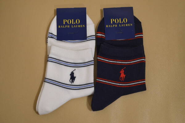 新品 未使用 タグ付き 女性 POLO RALPH LAUREN ポロ ラルフローレン ソックス 2足セット 送料無料