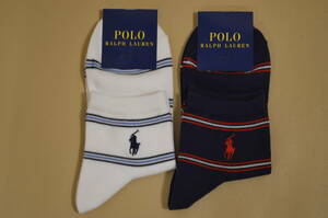 新品　未使用 　タグ付き　女性　POLO RALPH LAUREN 　ポロ ラルフローレン　綿混アンクル丈ソックス　２足セット　送料無料