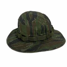 ■ ビンテージ USA製 タイガーストライプ 迷彩 総柄 SUN HAT HOT WEATHER TYPE Ⅱ SIZE 7 1/4 MIL-SPEC-H-43577 民間 サバゲー ハット ■_画像1