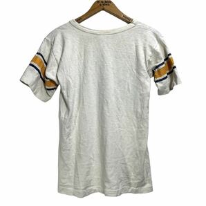 ■ 70s ビンテージ USA製 Champion チャンピオン NOTRE DAME 染み込みプリント フットボール Tシャツ M カレッジ ノートルダム バータグ ■の画像7