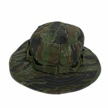 ■ ビンテージ USA製 タイガーストライプ 迷彩 総柄 SUN HAT HOT WEATHER TYPE Ⅱ SIZE 7 1/4 MIL-SPEC-H-43577 民間 サバゲー ハット ■_画像3