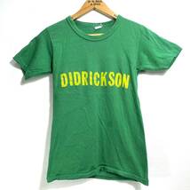 ■ 小さめサイズ 女性用 70s - 80s ビンテージ ” DIDRICKSON ” ロゴ フロッキープリント シングルステッチ Tシャツ グリーン Y2K ■_画像1