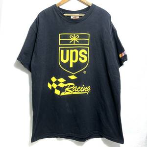 ■ 90s 00s ビンテージ WINNER'S CIRCLE NASCAR ナスカー UPS #88 Dale Jarrett レーシング プリント Tシャツ XL 黒 Racing 企業系 ■