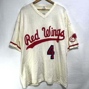 ■ 90s 90年代 ビンテージ USA製 Red Wings レッドウィングス #4 WEAVER ベースボール風 Tシャツ サイズXL 野球 アメリカ マイナーリーグ■