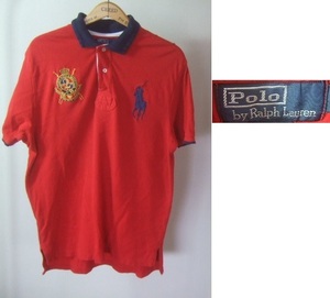 Polo by Ralph Laurenラルフローレン ビッグポニー ナンバリング 鹿の子素材 半袖ポロシャツ/古着アメカジ赤色