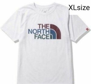 人気カラー　新品！THE NORTH FACE☆カラフルロゴ　半袖Tシャツ　XL メンズ　白　ノースフェイスTシャツ　