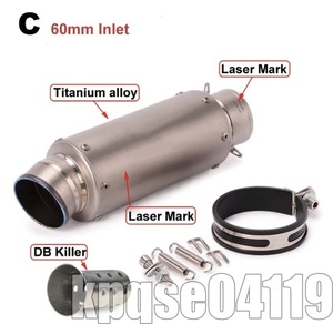  special selection ** titanium made muffler all-purpose Short silencer 60.5. total length 285mm diameter 90mm slip-on CB400SF/SR400/XJR400/ZRX400