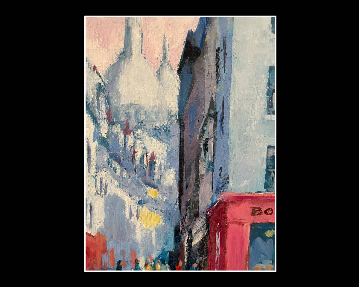 送料0円】 茶々丸順子の絵 油絵 12号 マダムお出かけ 絵画/タペストリ
