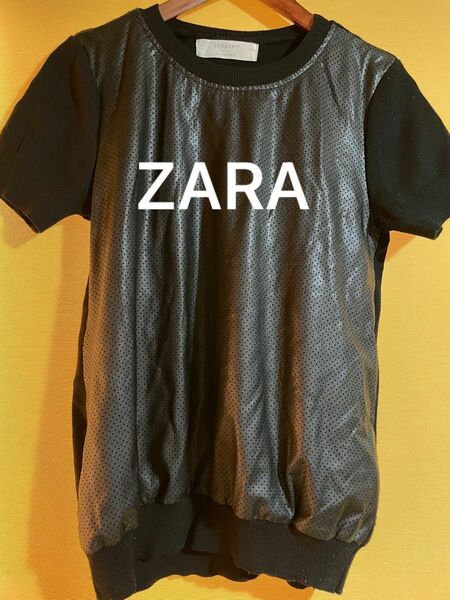 【ZARA】ZARAニット　半袖　カットソー　Tシャツ