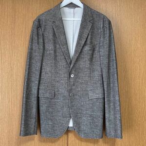  regular price 42,900 jpy * ultimate beautiful goods ...COMMECAMEN Comme Ca men monali Zari nen print thin jacket gray LL men's large size / suit on 