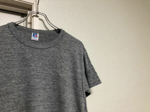 【送料無料】80sヴィンテージ！アメリカ製MADE IN USAラッセルアスレチック無地グレーTシャツsizeM38-40