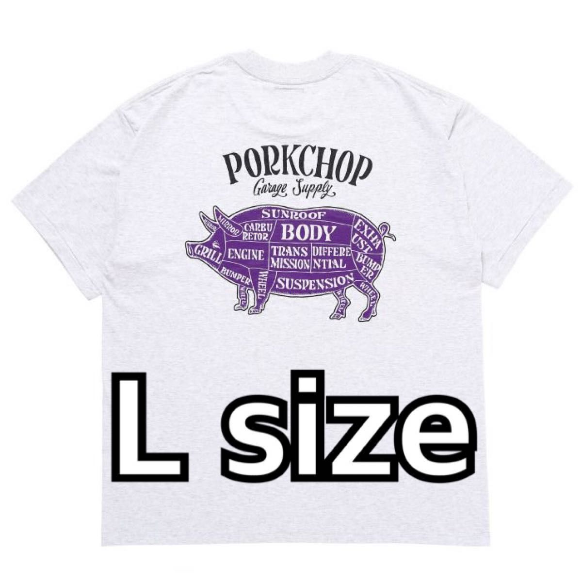 PORKCHOP ポークチョップ PORK BACK TEE ホワイト Lサイズ｜PayPayフリマ