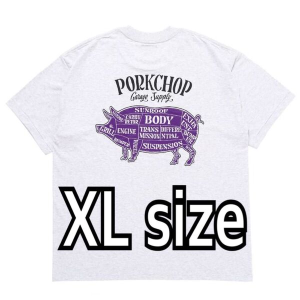 PORKCHOP ポークチョップ　PORK BACK TEE グレー　XLサイズ