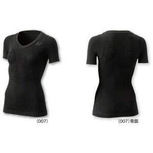 *YONEX/ Yonex * new goods L black muscle power STB promo Dell V neck short sleeves shirt lady's 