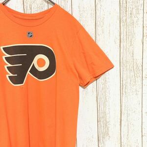 Reebok リーボック NHL Philadelphia Flyers フィラデルフィア・フライヤーズ ゴスティスべヒア プリント Tシャツ M USA古着 アメリカ古着