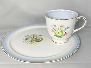  Suzy Cooper romance blue tennis set snack set A cup & saucer . plate 