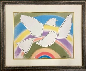 【特価】　≪　　パブロ・ピカソ　　≫　 リトグラフ【石版画】 　COTOMBE A'L'ARC EN CIEL 　 1980年 　 PABLO PICASSO