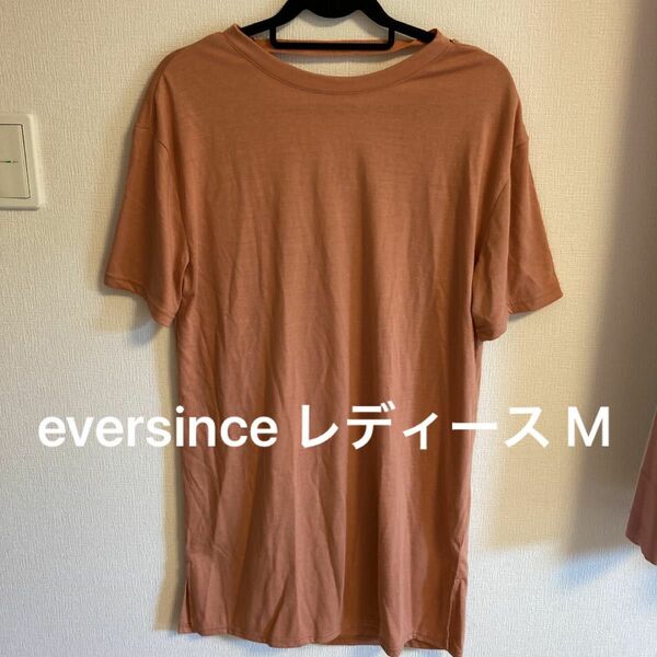 eversince M レディース オレンジ ワンピース Tシャツ 新品未使用 普段着 春 夏 秋 Tee ピンク系