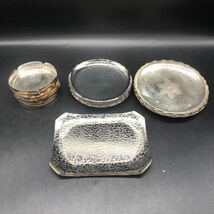 銀製小皿　銘々皿 26枚　シルバー　銀仕上げ　プレート　食器　金属工芸　　Ｗ８_画像1