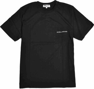 [ミチコロンドン] Tシャツ 半袖 天竺 バックプリント 胸ポケット付き リラックスウエア Mサイズ bk黒　ML9M-T037